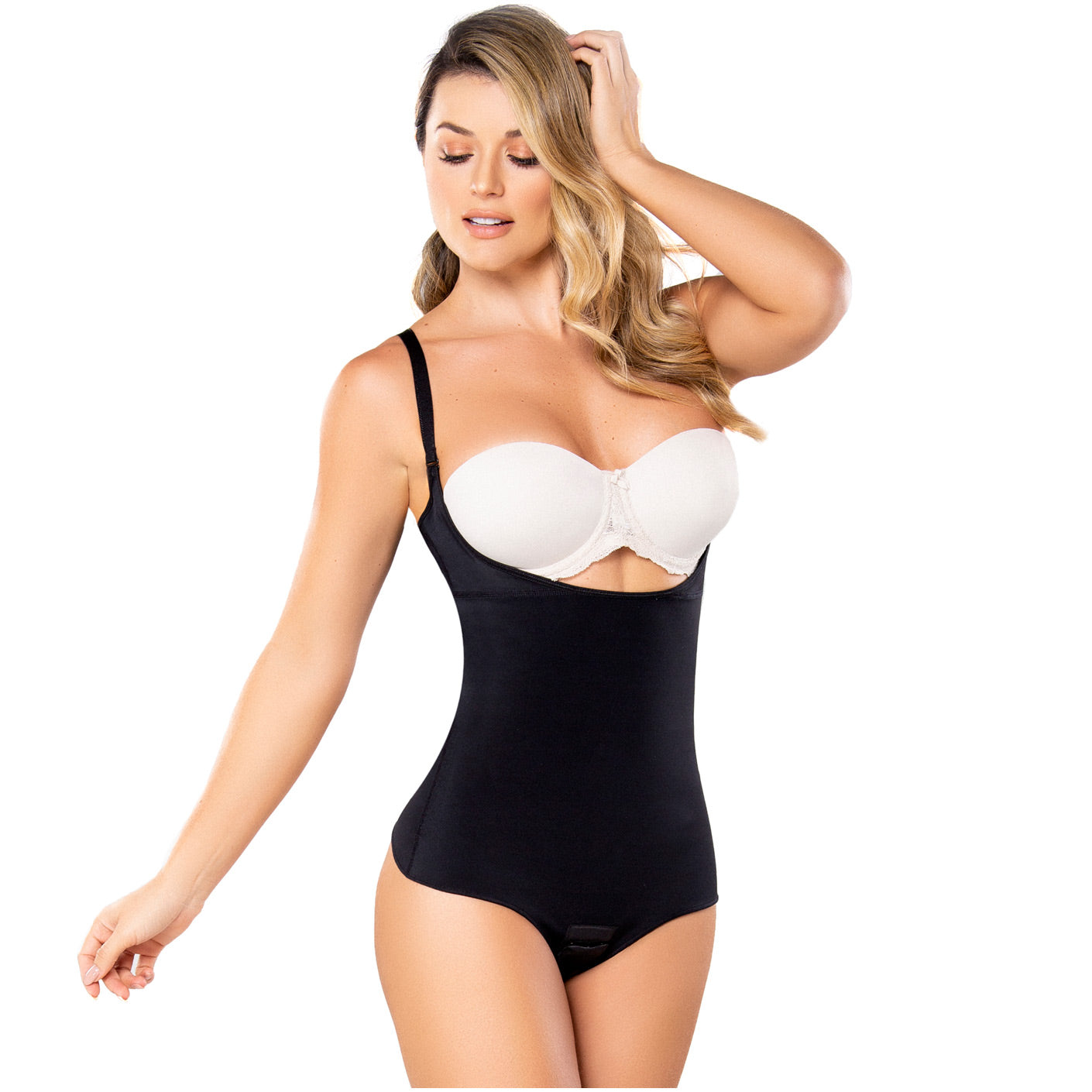 Diane & Geordi 002374 | Indulge in Confidence with our Seamless Thong Bodysuit: Slimming Faja for Women | Experience Strapless Tummy Control Shapewear | Embrace the Power of Latex