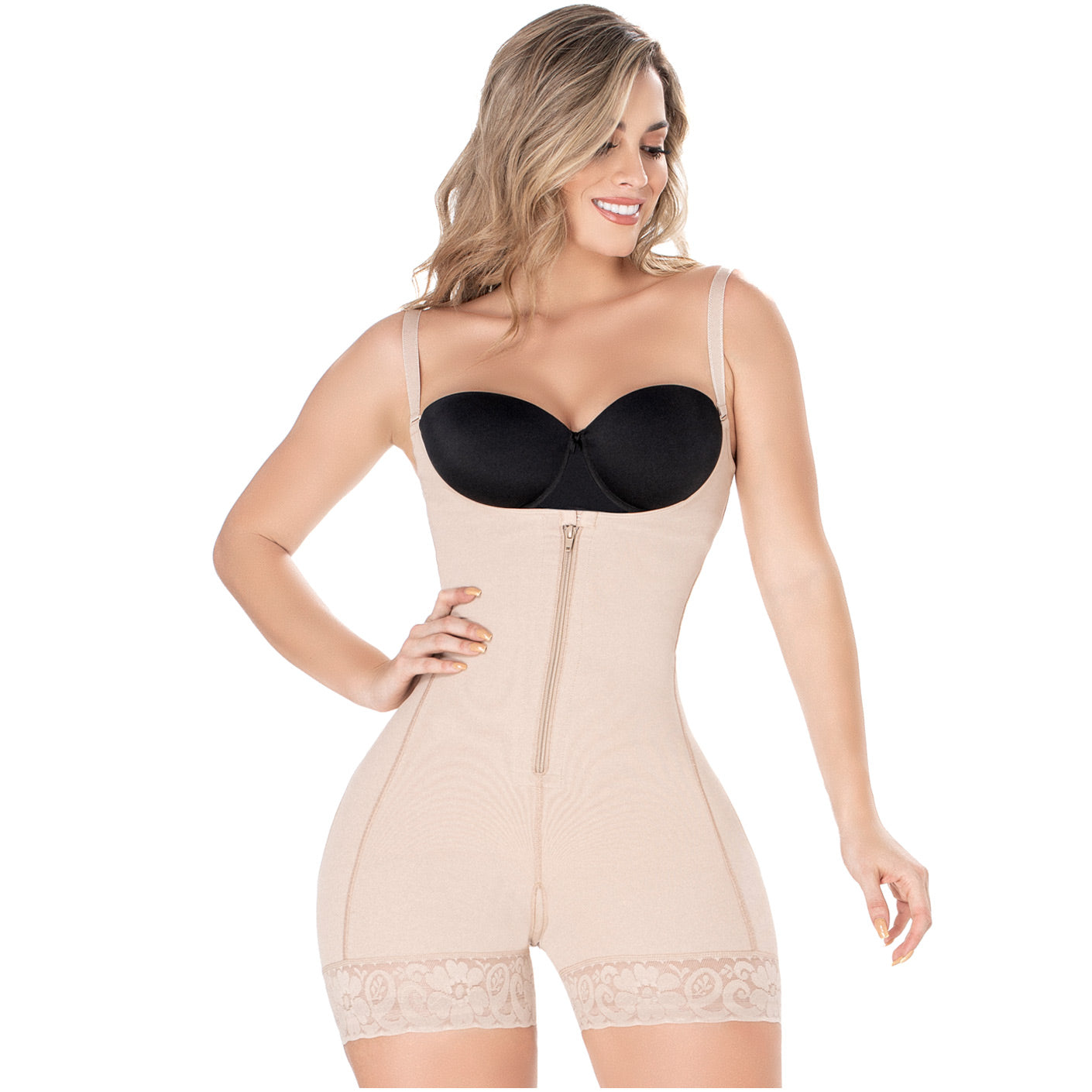 Diane & Geordi 2396 | Open Bust Mid Thigh Postpartum Compression Shapewear | Girdle after Pregnancy & Butt Lifting Body Shaper for Daily Use | Powernet