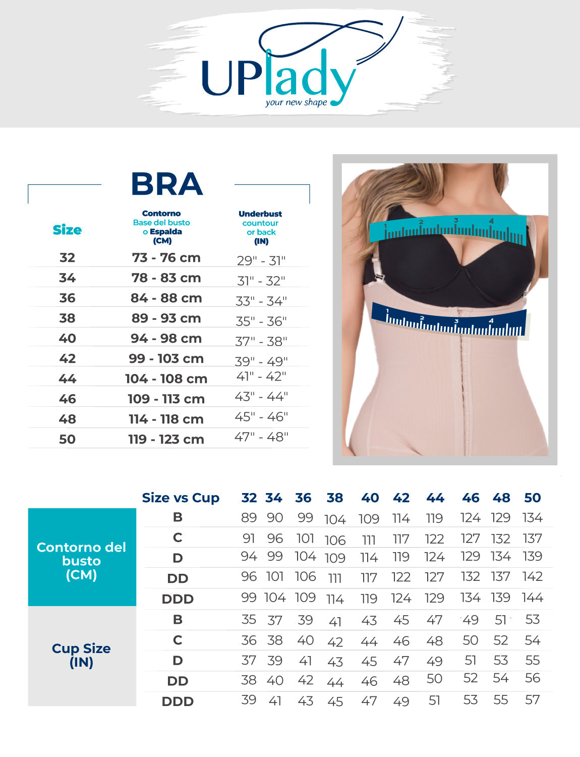 UpLady 8542 | Fajas Colombianas | Firm Control Full Cup Bra with Side Support