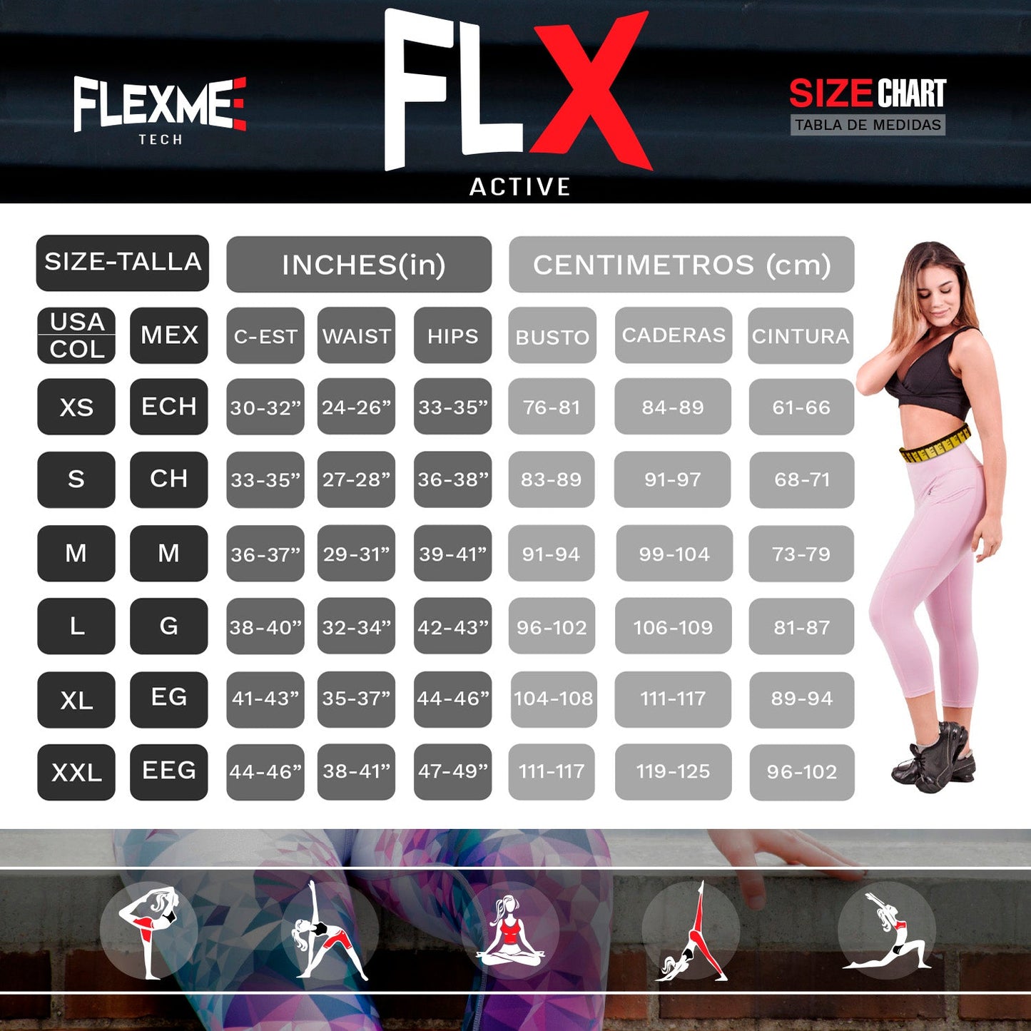 FLEXMEE 944210 | Mid Rise Capri Leggings for Women | Supplex by FLEXMEE | Chica Sexy